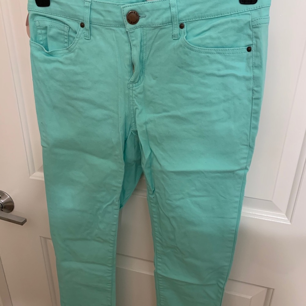 Vibrant, mint green pants